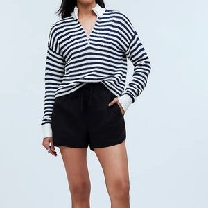 Madewell Ribbed Half-Zip Sweater in Stripe